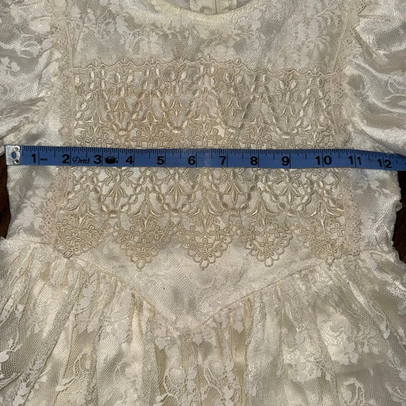 Girls Vintage Jessica McClintock Ivory Lace Formal Dress Size 5 Baptism wedding - Picture 10 of 10
